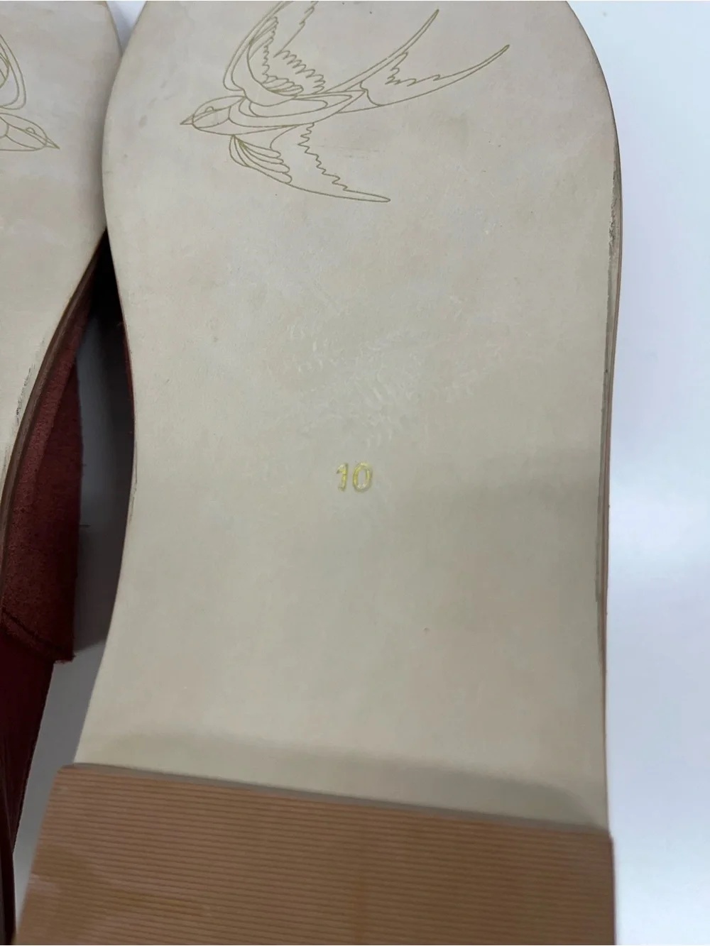 New BIRD OF FLIGHT Open Toe Flats in Read Leather/Suede Size 10